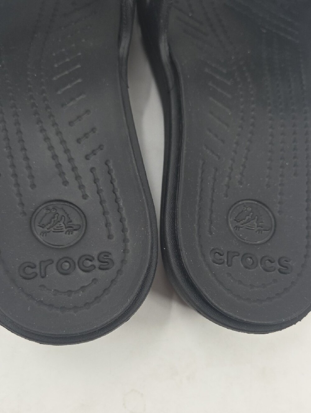 Black CROCS Strappy Slide Sandals - Picture 3 of 16